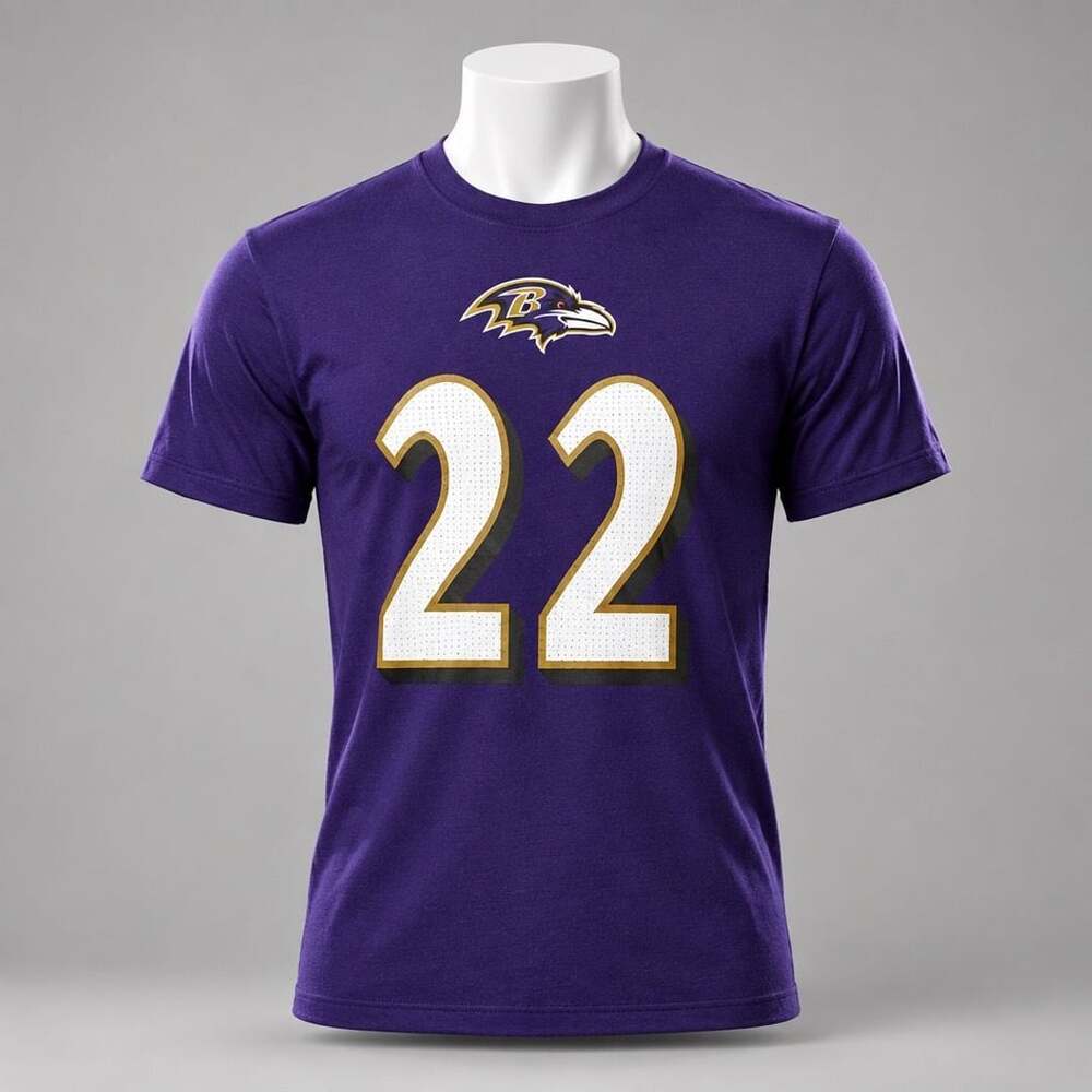 Nike Baltimore Ravens Derrick Henry 22 Size M Purple T-Shirt